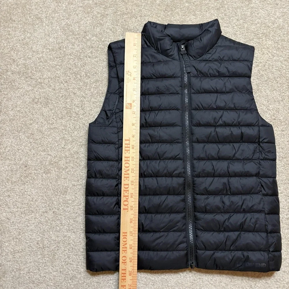 Lands End Puffer Vest NWT Kids M 8 Black Quilted PrimaLoft Insulated Winter Warm